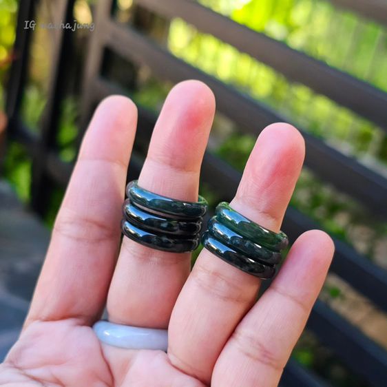  แหวนหยกพม่า สี Deep Green ocen รูปที่ 3