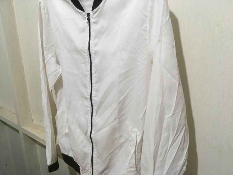 เสื้อแจ็คเก็ต ผ้าร่ม  สีขาว รูปที่ 5