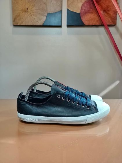 PRADA LOW TRAINER LEATHER SNEAKERS  รูปที่ 5