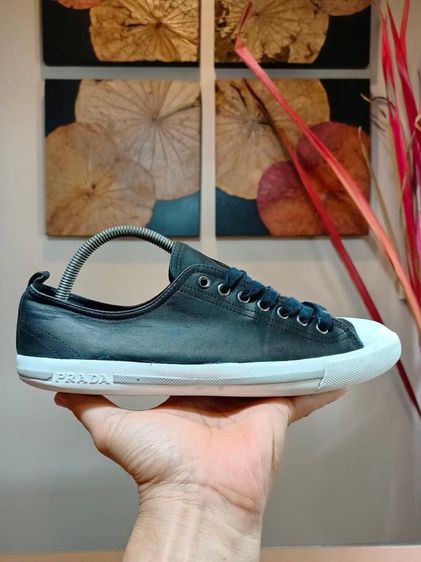 PRADA LOW TRAINER LEATHER SNEAKERS  รูปที่ 2