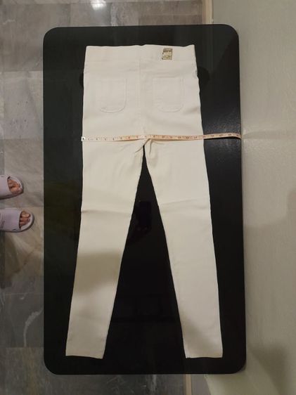 กางเกงผ้าสแปนเน็ต•ขาเดฟ(สีขาว) รูปที่ 4