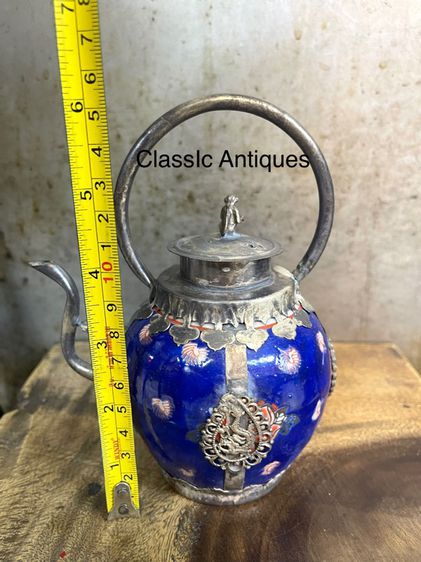 กาน้ำชา กระเบื้องหุ้มกะไหล่เงินS1 รูปที่ 3