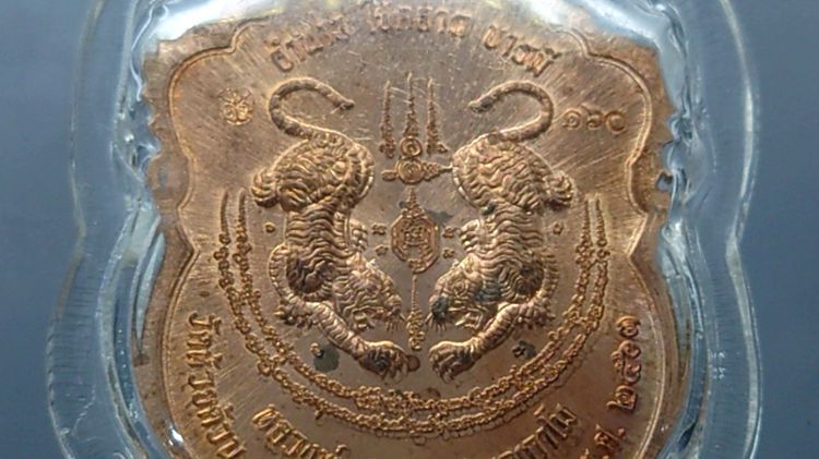 เหรียญเสมา เสือคาบดาบ รุ่น1 เนื้อนวะ หน้ากากชุบทอง ขอบแดง ซุ้มขาว หลวงพ่อพัฒน์ วัดห้วยด้วน โคท 160 รูปที่ 4