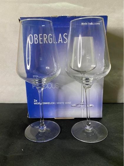 คู่ที่ 1 แก้วไวน์ขาว  ยี่ห้อ Oberglas Germany รูปที่ 1
