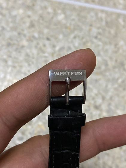 นาฬิกายี่ห้อ WESTERN  ควอทซ์ ของแท้มือสอง สแตนเลสสายหนังเปลี่ยนใหม่  900฿ รูปที่ 6