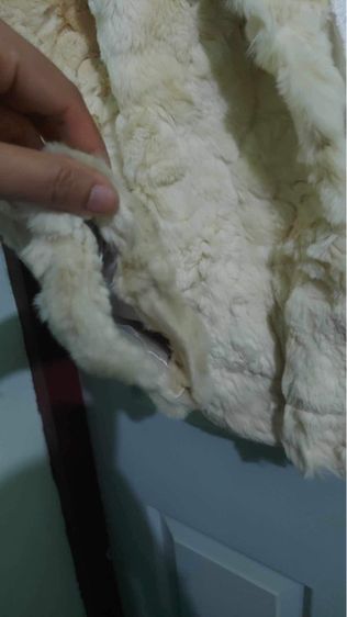 เสื้อกันหนาวขนกระต่ายแท้ สีขาวครีม  รูปที่ 8