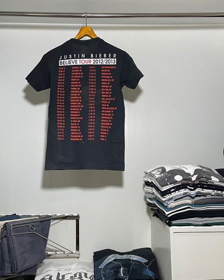 เสื้อวงมือสอง VINTAGE 2012-2013 JUSTIN BIEBER BELIEVE TOUR Size S มือ2 รูปที่ 2