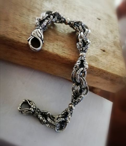 sold ‼️🖤ZOCALO​🖤 950​ stering silver Dragon bracelet - April vintage  รูปที่ 8