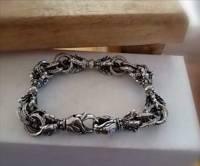 sold ‼️🖤ZOCALO​🖤 950​ stering silver Dragon bracelet - April vintage  รูปที่ 3