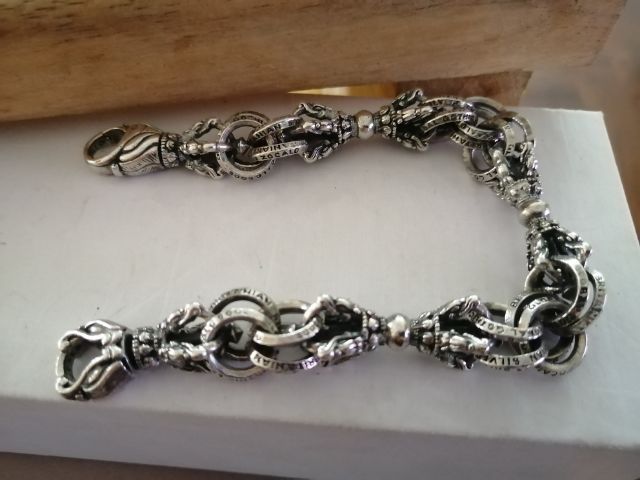 sold ‼️🖤ZOCALO​🖤 950​ stering silver Dragon bracelet - April vintage  รูปที่ 14