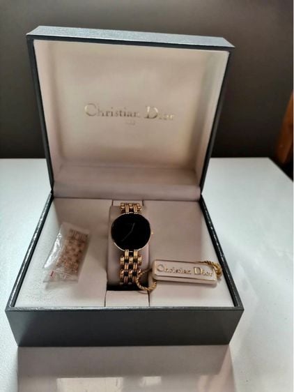 นาฬิกา christian dior สายทอง(หญิง) หน้าปัดดำ ระบบควอส เรือนบาง รูปที่ 11