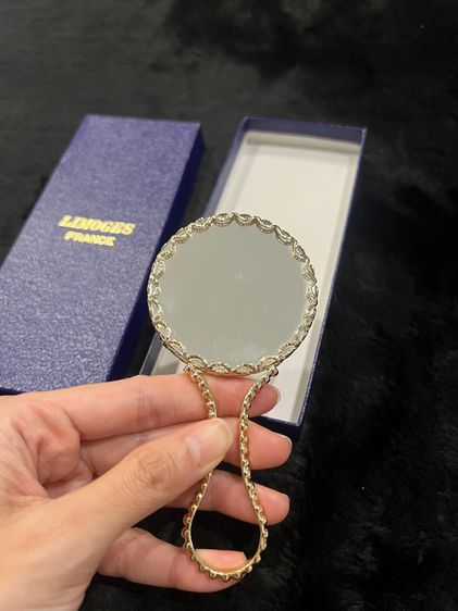 Imperial Limoges Castel Porcelain Mini Hand Mirror  กระจกพกพา รูปที่ 3