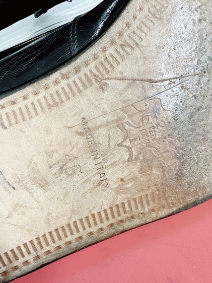 รองเท้าหนังแท้ Lavorazione Artigiana Sz.12us46eu30cm Made in Italy สีดำ พื้นหนัง สภาพสวย ไม่ขาดซ่อม รูปที่ 7