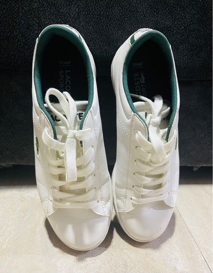 ผ้าใบ มือ 2 แท้ Lacoste Hydez 119 1 P SMA Mens White Leather Lifestyle Sneakers Shoes รูปที่ 2