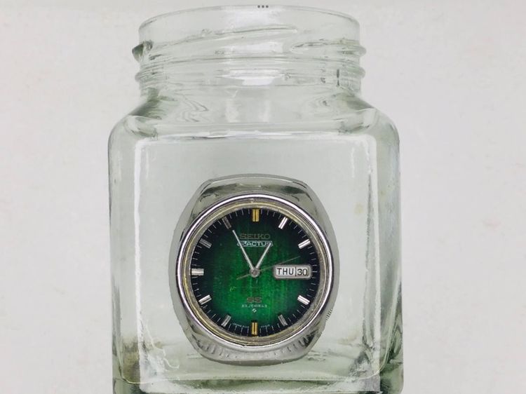Vintage Seiko 5 Actus   Day Date 23Jewels Automatic Green dial Watch   รูปที่ 5