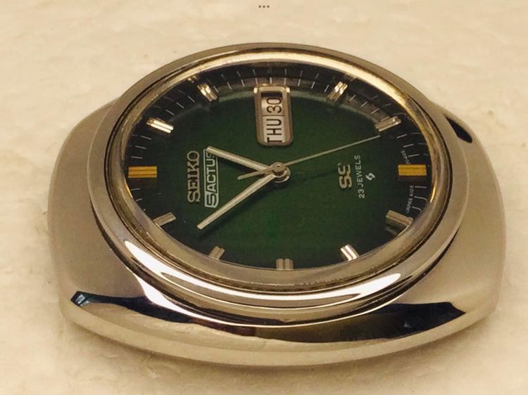 Vintage Seiko 5 Actus   Day Date 23Jewels Automatic Green dial Watch   รูปที่ 9