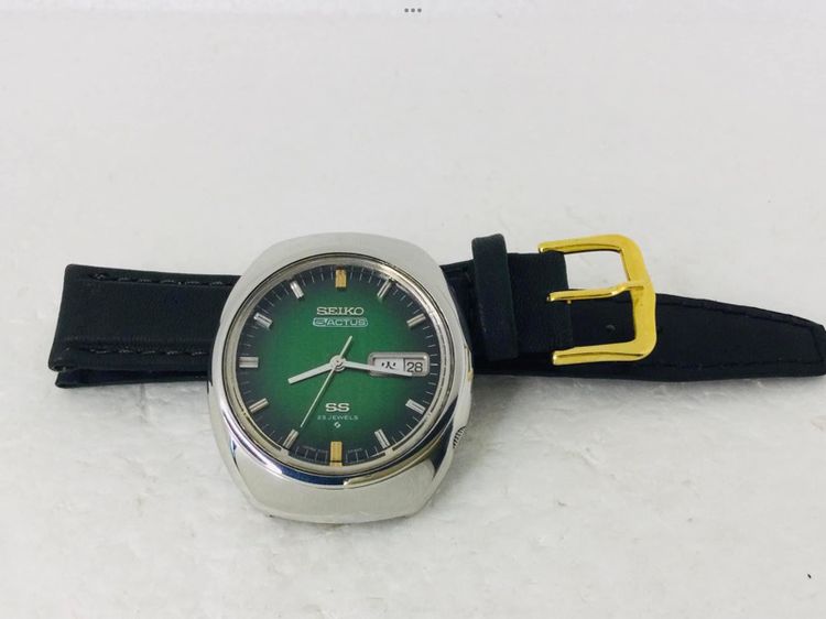 Vintage Seiko 5 Actus   Day Date 23Jewels Automatic Green dial Watch   รูปที่ 11