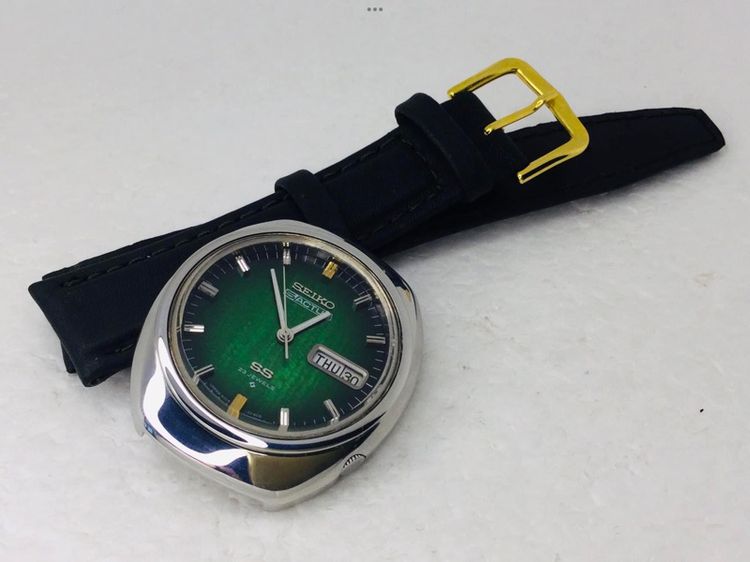 Vintage Seiko 5 Actus   Day Date 23Jewels Automatic Green dial Watch   รูปที่ 4