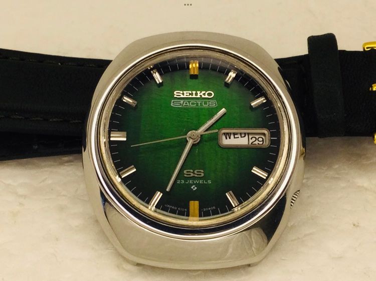 Vintage Seiko 5 Actus   Day Date 23Jewels Automatic Green dial Watch   รูปที่ 6