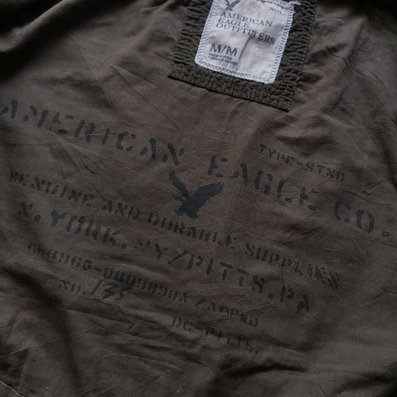 American Eagle Olive Green Hooded Jacket รอบอก 45” รูปที่ 8