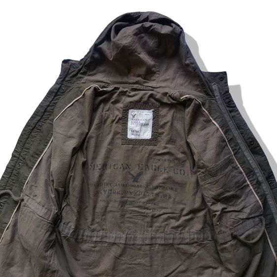 American Eagle Olive Green Hooded Jacket รอบอก 45” รูปที่ 3