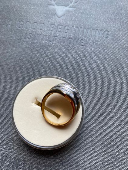 แหวนประดับเพชรเทียม และพลอยขาว สวย ชุบใหม่ size57 สินค้า OTOP กาญจนบุรี มีหลายแบบ รูปที่ 2