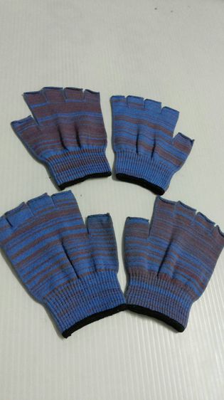 ถุงมือผ้ายืดดำ-ผ้ายืดทอสลับสีตัด 5 นิ้ว รูปที่ 13