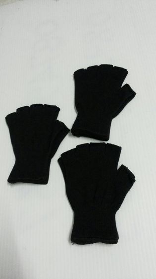 ถุงมือผ้ายืดดำ-ผ้ายืดทอสลับสีตัด 5 นิ้ว รูปที่ 10
