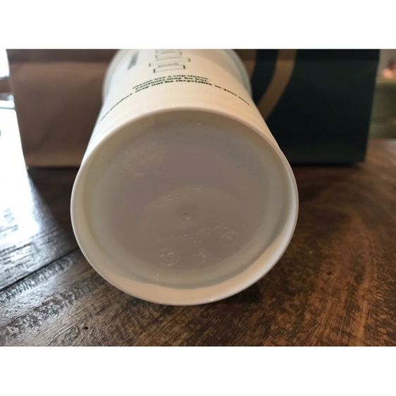 แก้วพลาสติก ใส่ร้อน และ เย็น reusable cup starbucks ขนาด 16 oz สีขาวsignature รูปที่ 4