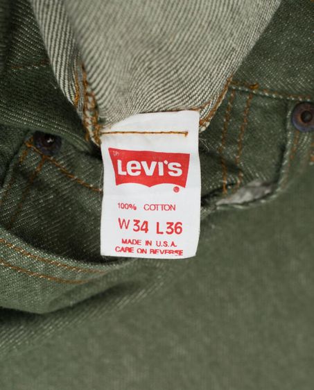 Levi 's 501 Made in USA สีเขียวทหาร สวยมาก W31 L34 สภาพดีมากใม่มีตำหนิ รูปที่ 6