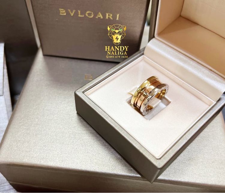 แหวน ทอง Bvlgari B Zero Tri Colour กล่องใบไทย อุปกรณ์ครบ ปี 2019 Size 49