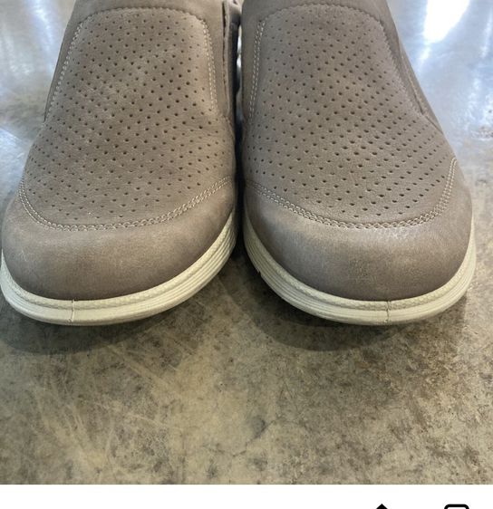 Ecco Danish Design Leather Slip-On Sneakers Men's 10 10.5 Gray Beige Suede รูปที่ 7