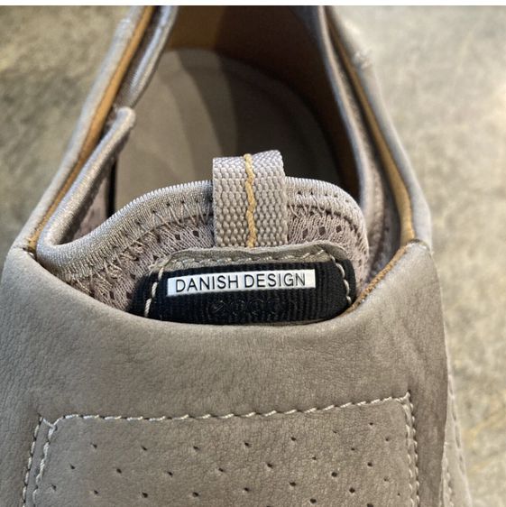 Ecco Danish Design Leather Slip-On Sneakers Men's 10 10.5 Gray Beige Suede รูปที่ 8