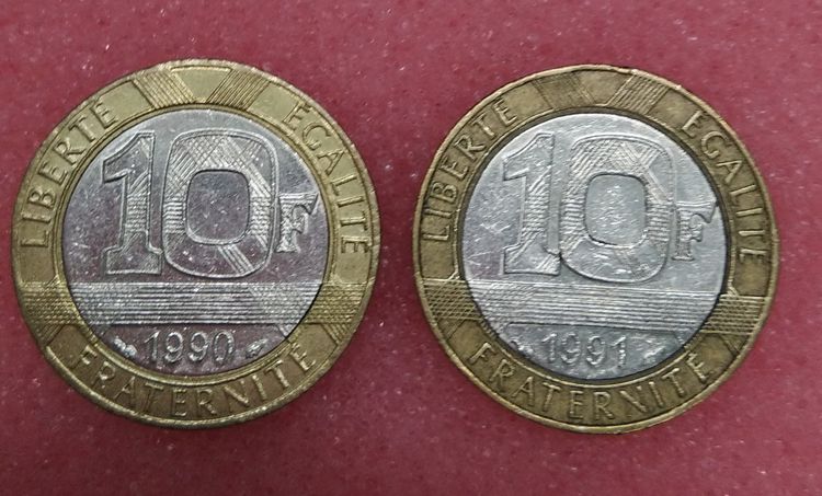8764-เหรียญกษาปณ์ฝรั่งเศส 10 FRANC  จำนวน 2 เหรียญ รูปที่ 15