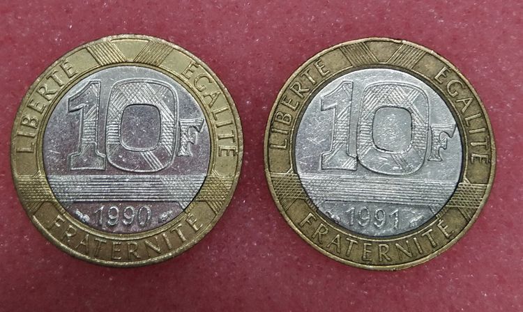 8764-เหรียญกษาปณ์ฝรั่งเศส 10 FRANC  จำนวน 2 เหรียญ รูปที่ 17