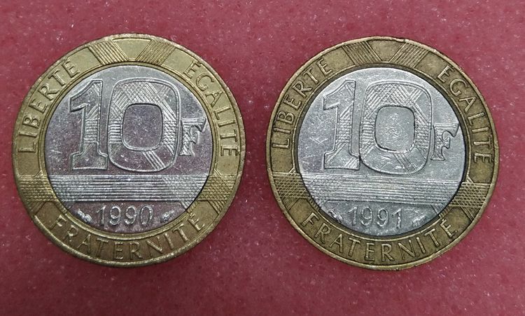 8764-เหรียญกษาปณ์ฝรั่งเศส 10 FRANC  จำนวน 2 เหรียญ รูปที่ 4