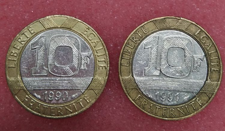 8764-เหรียญกษาปณ์ฝรั่งเศส 10 FRANC  จำนวน 2 เหรียญ รูปที่ 9