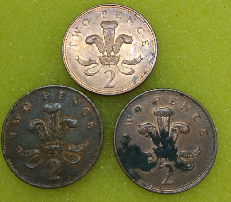 8765-เหรียญกษาปณ์สหราชอาณาจักรและไอร์แลนด์เหนือ TWO PENCE(Badge of Prince of Wales) series  1985-1997 จำนวน 3 เหรียญ รูปที่ 16