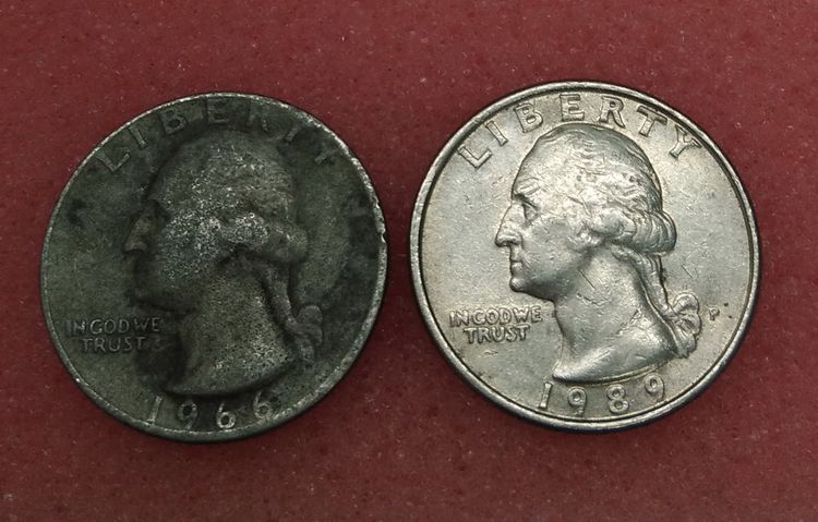 8773-เหรียญลิเบอร์ตี้ LIBERTY ประธานาธิบดีจอร์จ วอชิงตัน หลังนกอินทรีย์ จำนวน 2 เหรียญ รูปที่ 8
