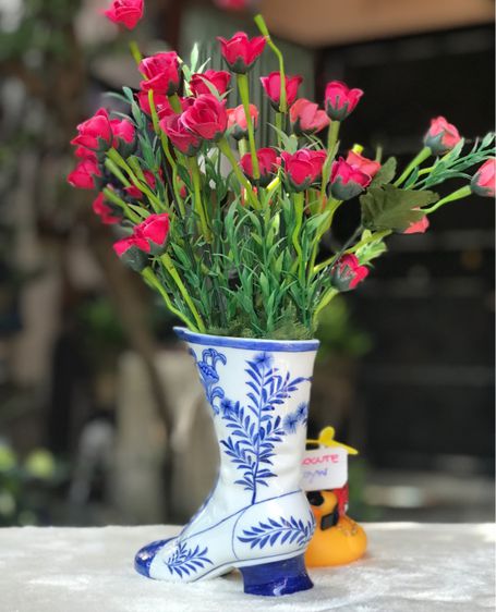 Ceramic Vase Blue and White แจกันเซรามิครองเท้าบู๊ท ตั้งโชว์ตกแต่งบ้าน รูปที่ 5