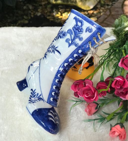 Ceramic Vase Blue and White แจกันเซรามิครองเท้าบู๊ท ตั้งโชว์ตกแต่งบ้าน รูปที่ 8