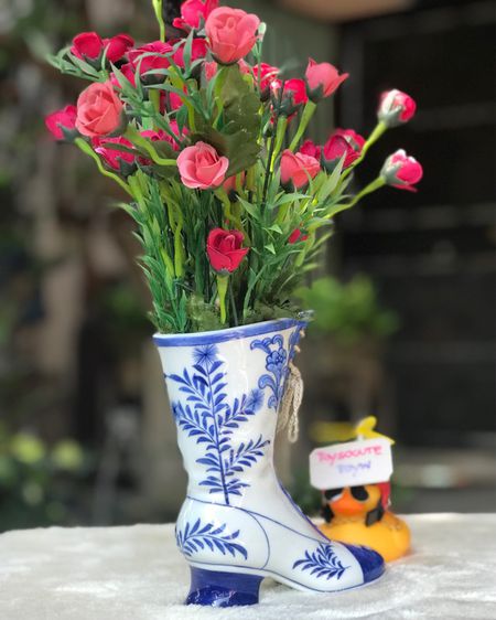 Ceramic Vase Blue and White แจกันเซรามิครองเท้าบู๊ท ตั้งโชว์ตกแต่งบ้าน รูปที่ 4
