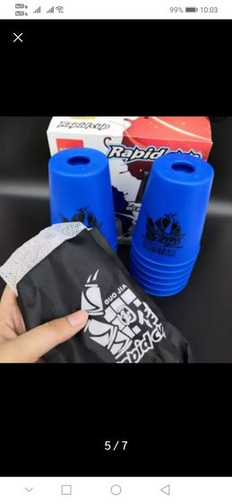 เกมเรียงแก้วสแต๊ค​ Rapid​ Cups​สีน้ำเงิน 12ชิ้น​พร้อมถุงผ้า ฝึกกล้ามเนื้อและสมอง​ ฝึกสมาธิ ประลองความเร็ว รูปที่ 2