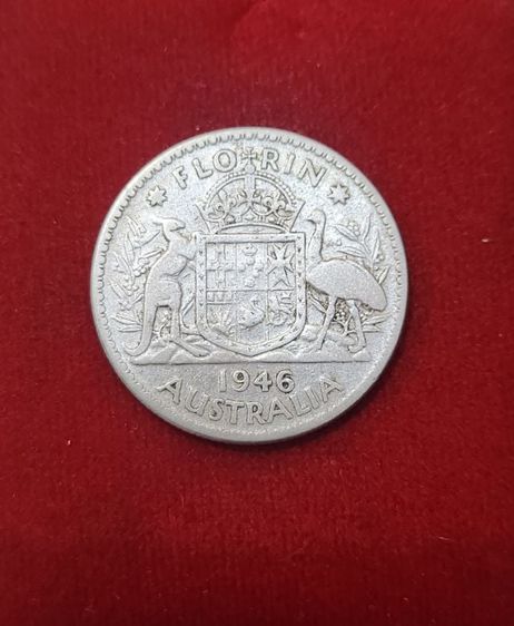 เหรียญ​เนื้อเงิน  ออสเตรเลีย​.Florin ปี​1946  หายากผ่านใช้รับประกันแท้💯 รูปที่ 2