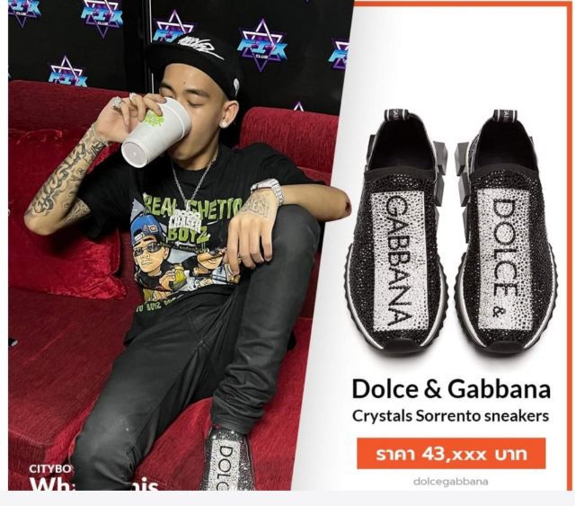 รองเท้าผ้าใบสุดระยิบระยับ  Dolce Gabbana  รุ่นที่ 1 mill ใส่ รูปที่ 2