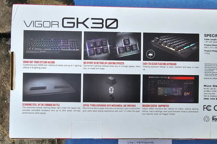 Keyboard Gaming MSI Vigor GK30 ของใหม่ มือหนึ่ง รูปที่ 4