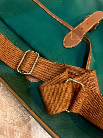 กระเป๋าสะพาย Vintage Ralph Lauren Polo Green Canvas Brown Crossbody Messenger Shoulder Bag สีเขียวเข้ม ของใหม่ สภาพดี รูปที่ 3