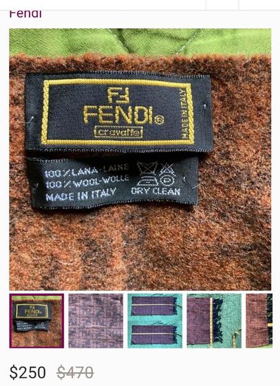 ผ้าพันคอ fendi แท้สวย  รูปที่ 8