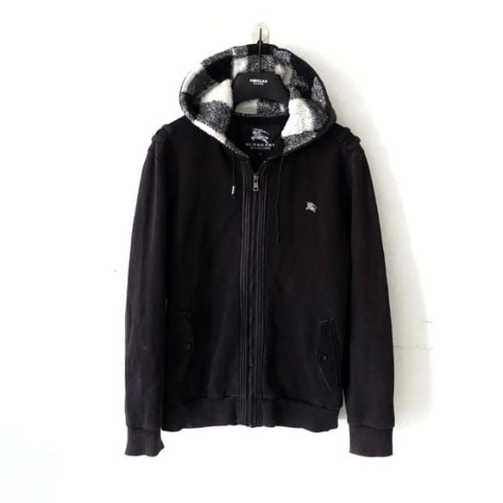 เสื้อแจ็คเก็ต | เสื้อคลุม L ดำ แขนยาว Burberry hood  jacket  Size​ 4 แท้