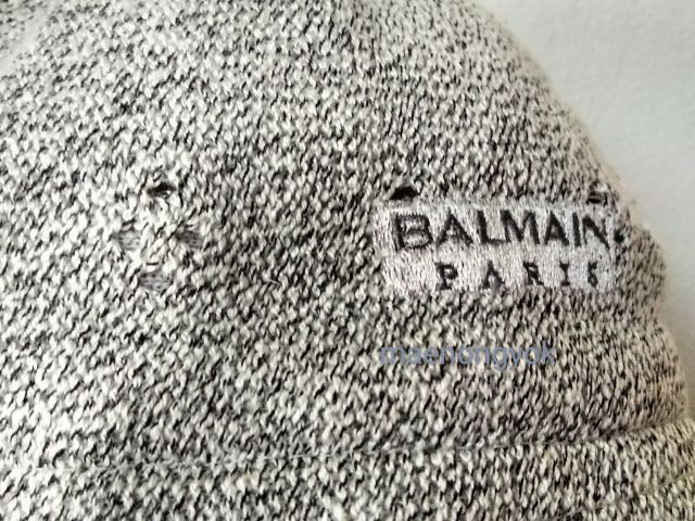 หมวกปีก bucket Balmain สีเทาผ้าฉลุ รูปที่ 3